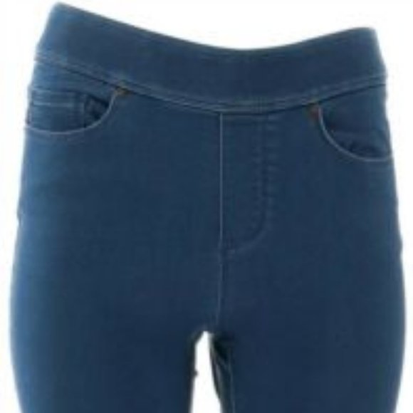 NWT MARTHA STEWART KNIT DENIM ANKLE JEANS MEDIUM INDIGO - Picture 3 of 16